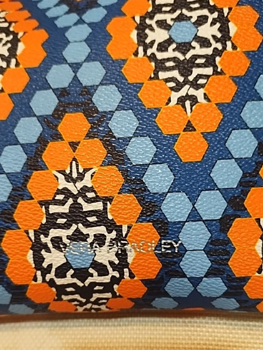 Vera Bradley Blue and Orange Geometric 3 Piece Wristlet Set VGC.